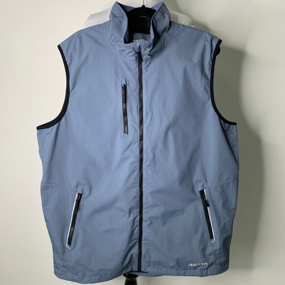 Musto Men’s Light Blue Lightweight Sleeveless Full Zip Vest Size XXL / US 46